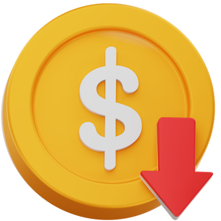 Diminution des pièces de monnaie en dollars  3D Icon