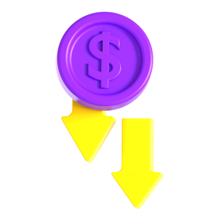 Diminution du dollar  3D Icon