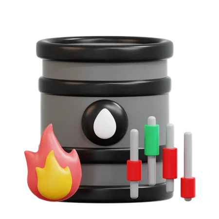 Baisse du pétrole  3D Icon