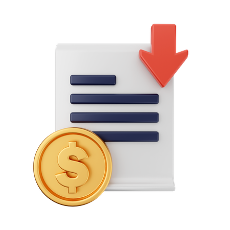 Baixar documento financeiro  3D Icon