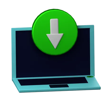 Baixar laptop  3D Icon