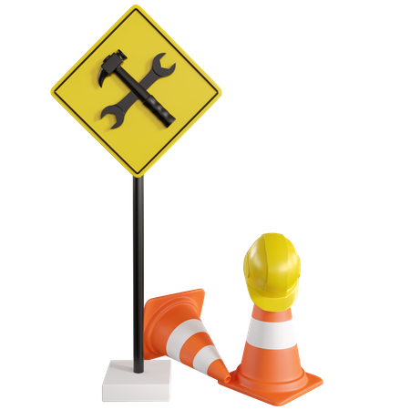Bajo signo de construcción  3D Icon