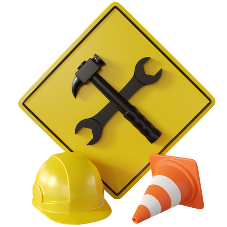 Bajo signo de construcción  3D Icon