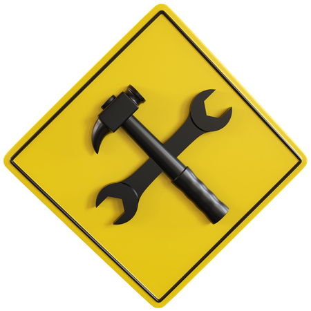 Bajo signo de construcción  3D Icon