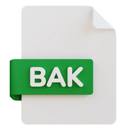 3 D Illustration Of Bak File Extension 3D Icon