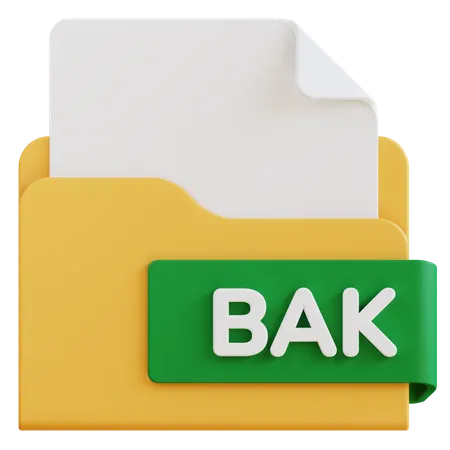 3 D Bak File Extension Folder 3D Icon