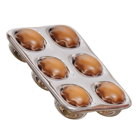 Baked Cupcake In Muffin Tray  3D Icon