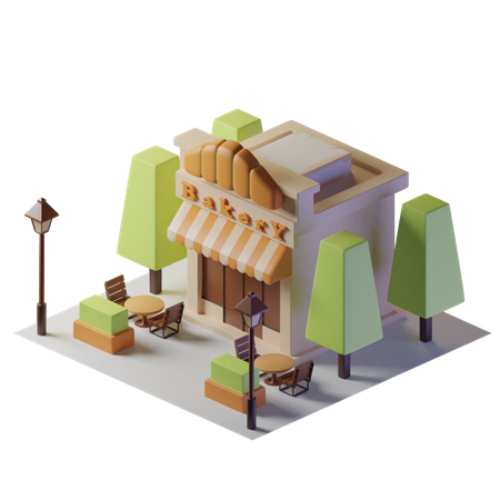 Bakery Building  3D Illustration