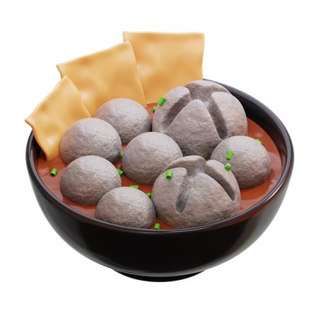 Bakso Indonesian Meatballs Soup  3D Icon