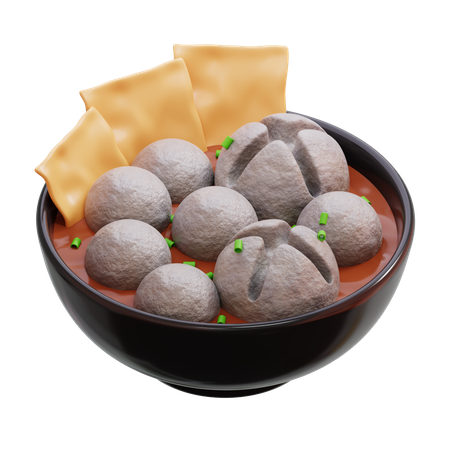 Soupe de boulettes de viande indonésienne  3D Icon