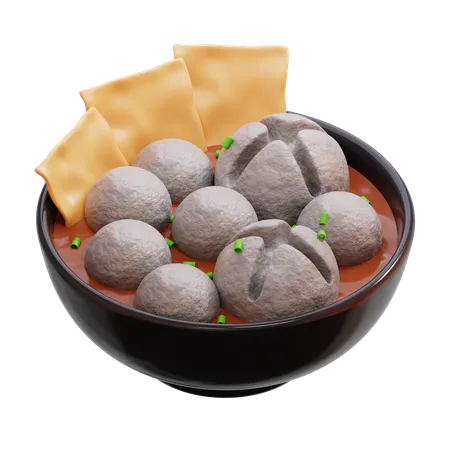 Soupe de boulettes de viande indonésienne  3D Icon