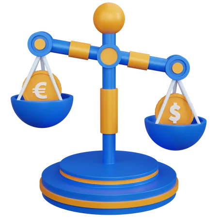 Escala de equilíbrio monetário  3D Icon