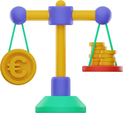 Balance de l'euro  3D Illustration