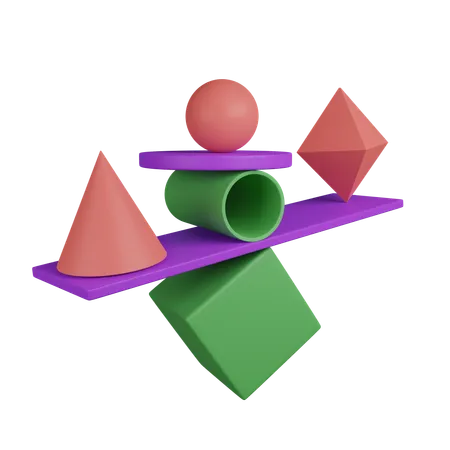 Balance of geometric shapes  3D Icon