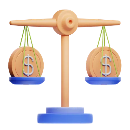3 D Accounting Illustration Balance Scale 3D Icon