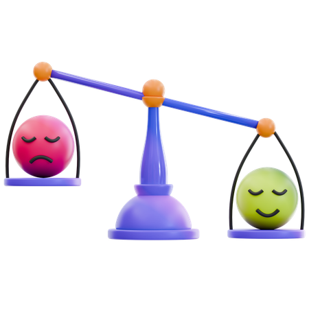 Balancing Emotions on Feedback Scale  3D Icon