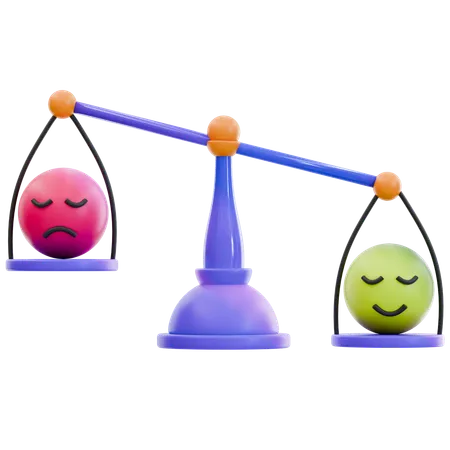 Balancing Emotions on Feedback Scale  3D Icon