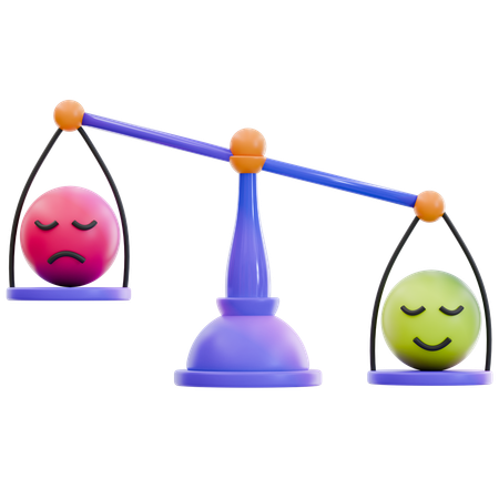 Balancing Emotions on Feedback Scale  3D Icon