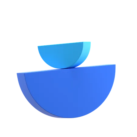 Balancing Half circles  3D Icon