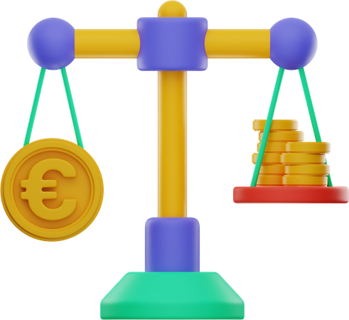 Balanza del euro  3D Illustration