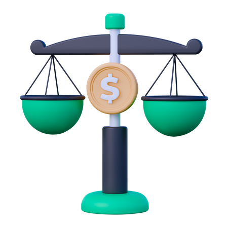 Escala de equilibrio financiero  3D Icon