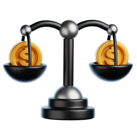 Escala de equilibrio financiero  3D Icon