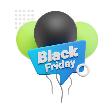 Balão de sexta-feira negra  3D Icon