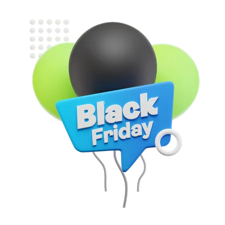 Balão de sexta-feira negra  3D Icon