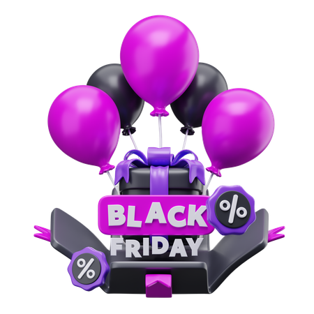 Venda de balão black friday  3D Icon