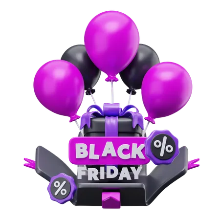 Venda de balão black friday  3D Icon