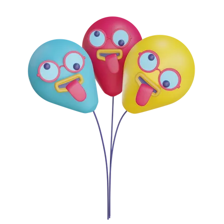 Balão de cara engraçada  3D Illustration