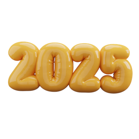 Adesivo de letra de balão 2025  3D Icon