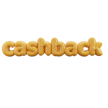 Adesivo de cashback com letras de balão  3D Icon