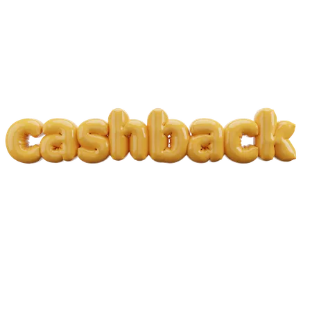 Adesivo de cashback com letras de balão  3D Icon