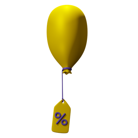 Balão com etiqueta de desconto  3D Icon