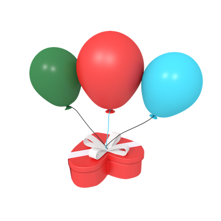 Balão com presente de amor  3D Icon