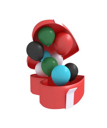 Balão com presente surpresa  3D Icon