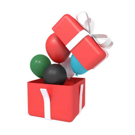 Balão com presente surpresa  3D Icon