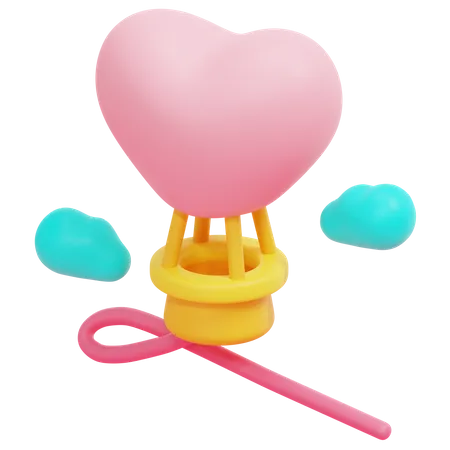 Balão de ar em forma de coração  3D Icon
