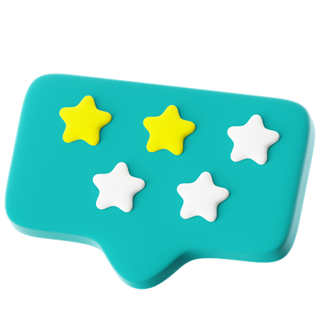 Balão de fala 2 estrelas  3D Icon