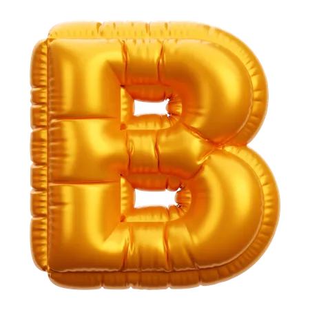 Balão dourado letra b  3D Icon