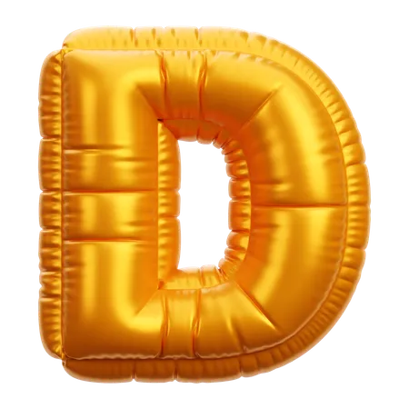 Balão dourado letra d  3D Icon