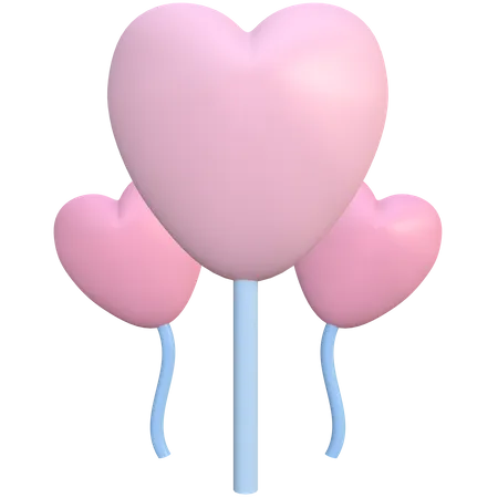 Balão em forma de coração  3D Illustration