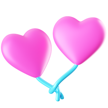 Balão em forma de coração  3D Icon