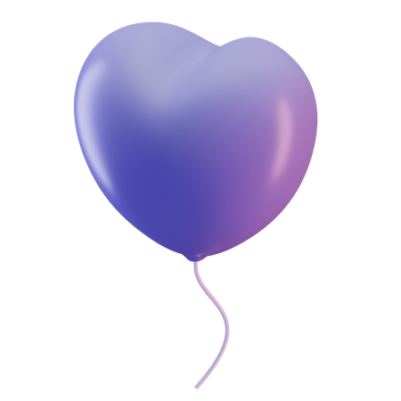 Balão em forma de coração  3D Illustration