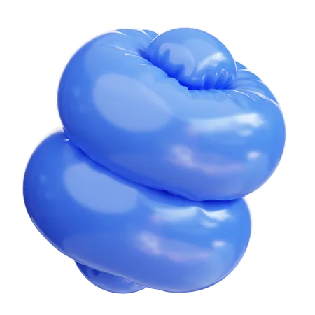 Balão inflável azul escuro  3D Icon