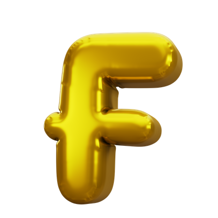 Letra de balão f  3D Icon