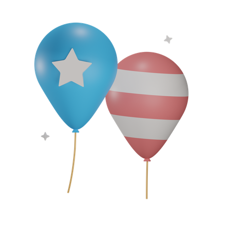 Balão com motivo dos EUA  3D Illustration