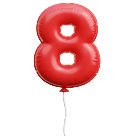 Balão número 8  3D Icon