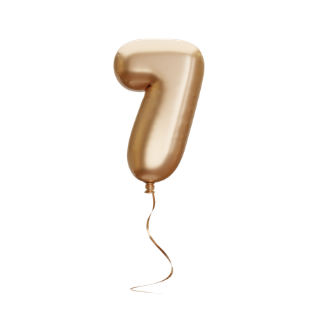 Balão número sete  3D Icon